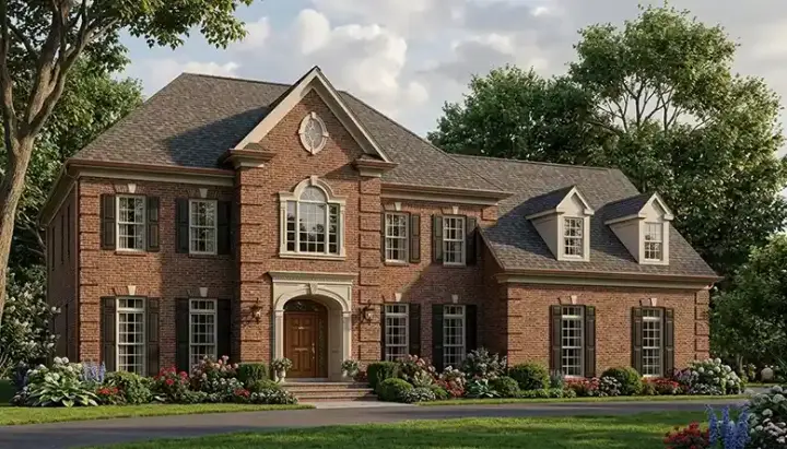 European house plans 106-391 - front exterior, 3,256 sq ft, 4 bed, 3 bath house plans | Monster House Plans