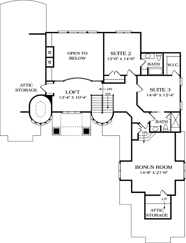 Upper/Second Floor Plan: 106-404