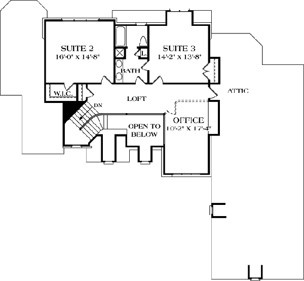 Upper/Second Floor Plan: 106-406