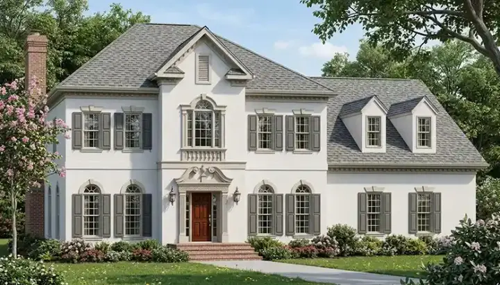 Colonial house plans 106-416 - front exterior, 3,362 sq ft, 4 bed, 3 bath house plans | Monster House Plans