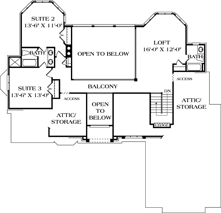 Upper/Second Floor Plan: 106-424