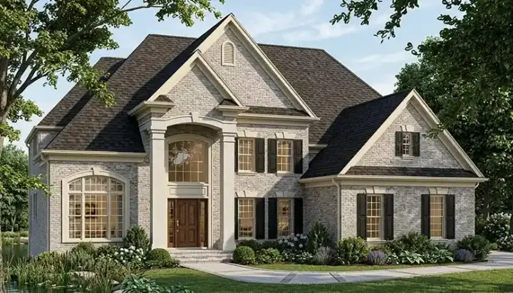 Traditional house plans 106-425 - front exterior, 4,210 sq ft, 4 bed, 4 bath house plans | Monster House Plans