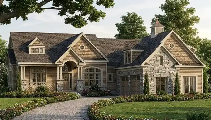 Country house plans 106-441 - front exterior, 4,040 sq ft, 4 bed, 4 bath house plans | Monster House Plans
