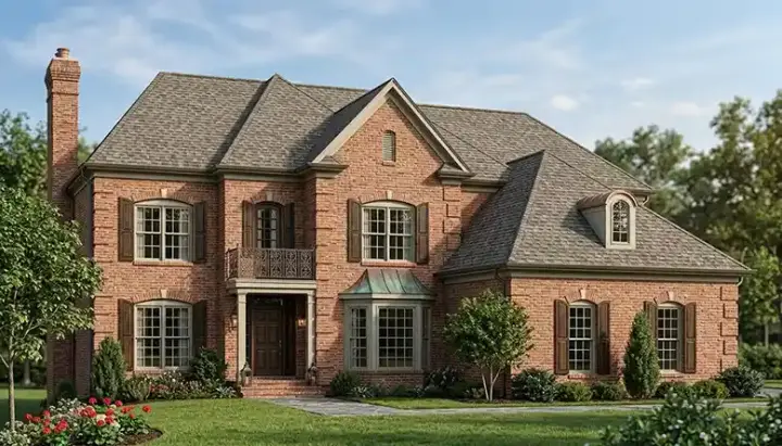 Traditional house plans 106-446 - front exterior, 4,414 sq ft, 5 bed, 5 bath house plans | Monster House Plans