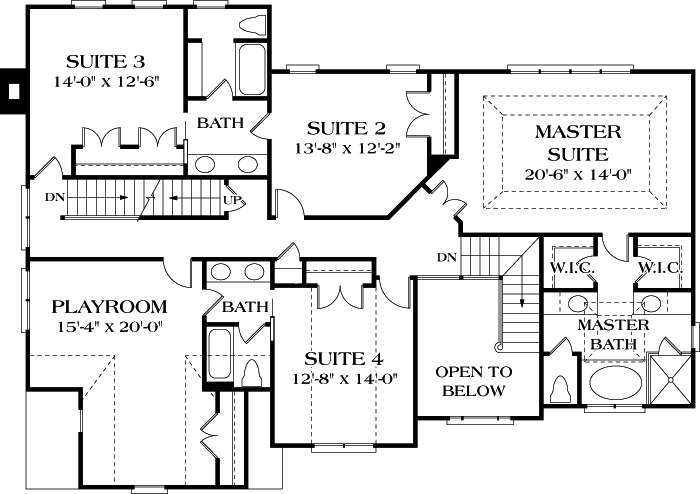 Upper/Second Floor Plan: 106-450