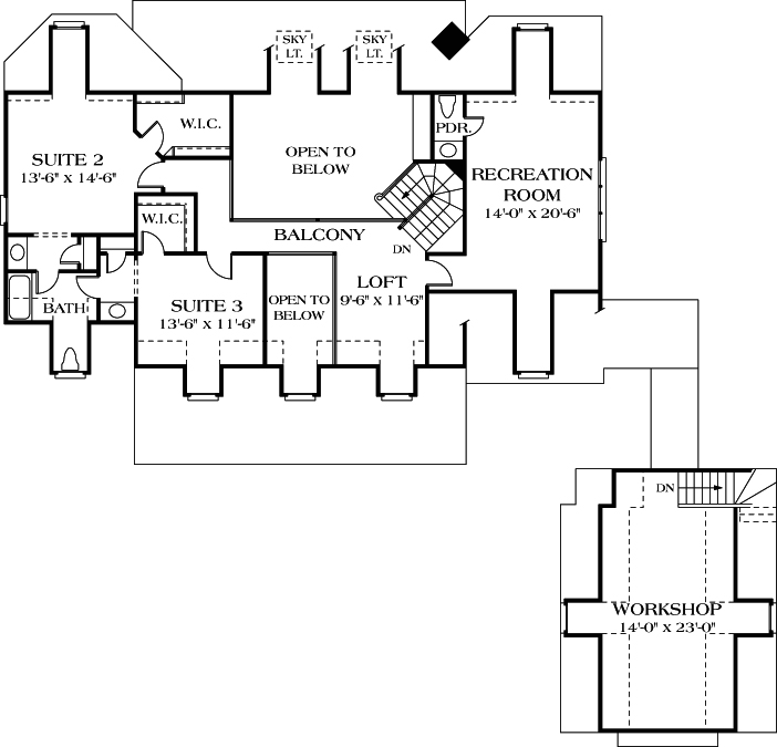Upper/Second Floor Plan: 106-452