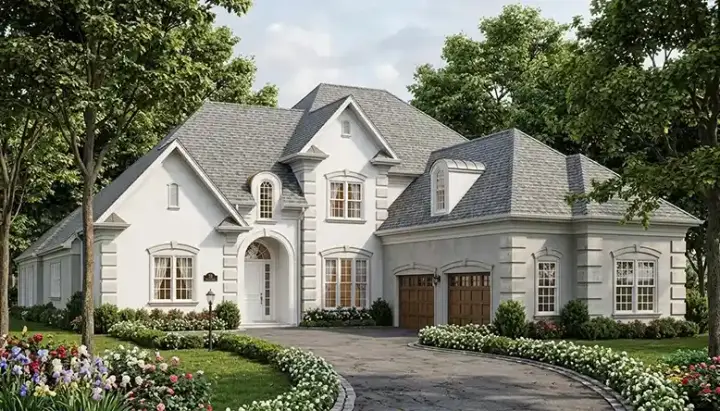 Mediterranean house plans 106-466 - front exterior, 3,756 sq ft, 5 bed, 4 bath house plans | Monster House Plans