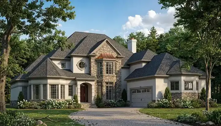 Traditional house plans 106-467 - front exterior, 3,757 sq ft, 4 bed, 3 bath house plans | Monster House Plans