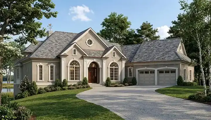 Traditional house plans 106-470 - front exterior, 4,943 sq ft, 5 bed, 4 bath house plans | Monster House Plans