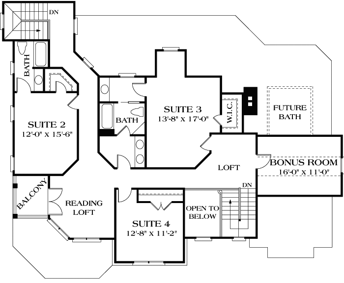 Upper/Second Floor Plan: 106-476