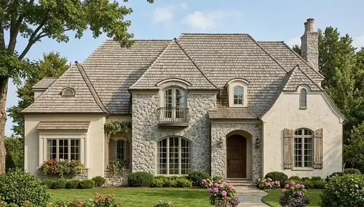 English Country house plans 106-484 - front exterior, 5,503 sq ft, 5 bed, 4 bath house plans | Monster House Plans
