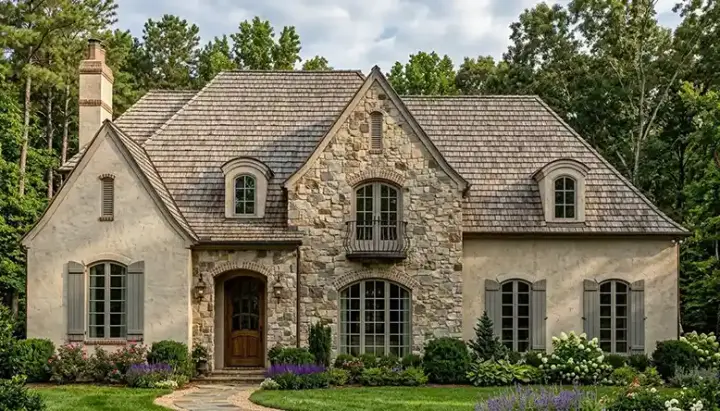 French Country house plans 106-487 - front exterior, 5,315 sq ft, 5 bed, 4 bath house plans | Monster House Plans