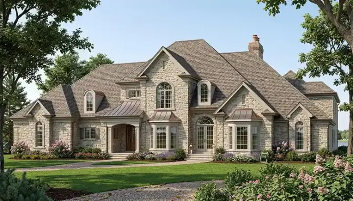 Traditional house plans 106-493 - front exterior, 3,963 sq ft, 4 bed, 3 bath house plans | Monster House Plans