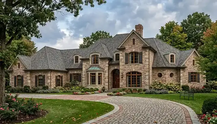 Traditional house plans 106-496 - front exterior, 5,589 sq ft, 5 bed, 4 bath house plans | Monster House Plans