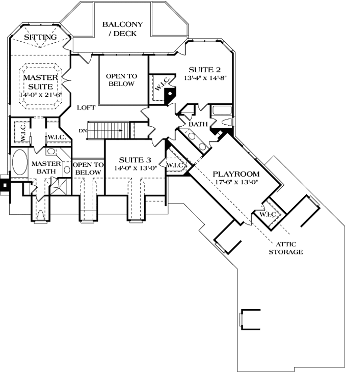 Upper/Second Floor Plan: 106-501