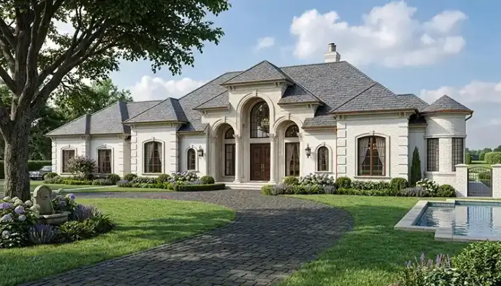 Mediterranean house plans 106-507 - front exterior, 4,084 sq ft, 4 bed, 3 bath house plans | Monster House Plans