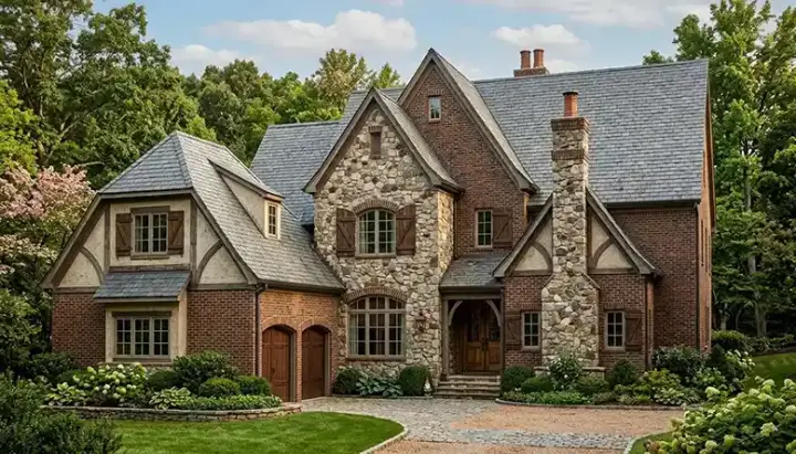 Tudor house plans 106-514 - front exterior, 4,123 sq ft, 4 bed, 4 bath house plans | Monster House Plans