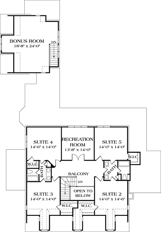 Upper/Second Floor Plan: 106-518