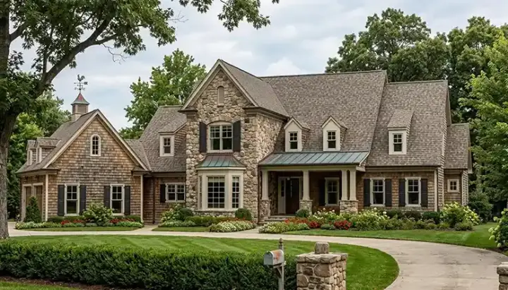Country house plans 106-521 - front exterior, 4,188 sq ft, 3 bed, 3 bath house plans | Monster House Plans