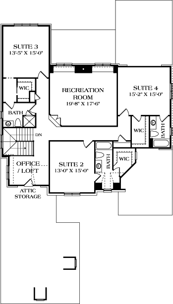 Upper/Second Floor Plan: 106-523