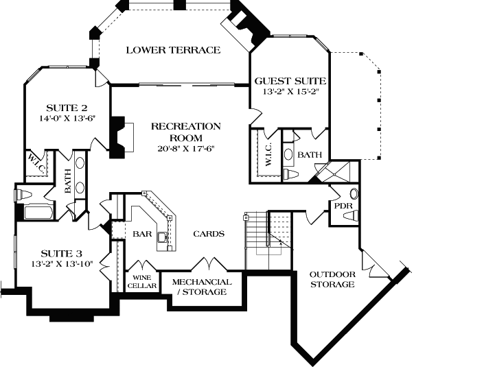 Lower Floor Plan: 106-525