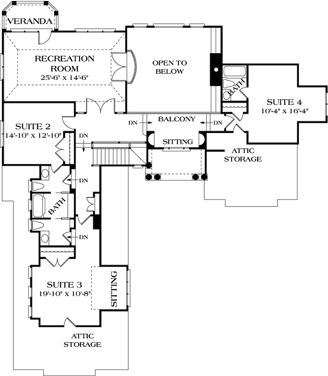 Upper/Second Floor Plan: 106-534