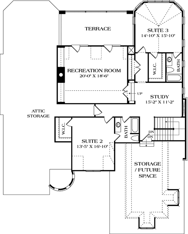Upper/Second Floor Plan: 106-540