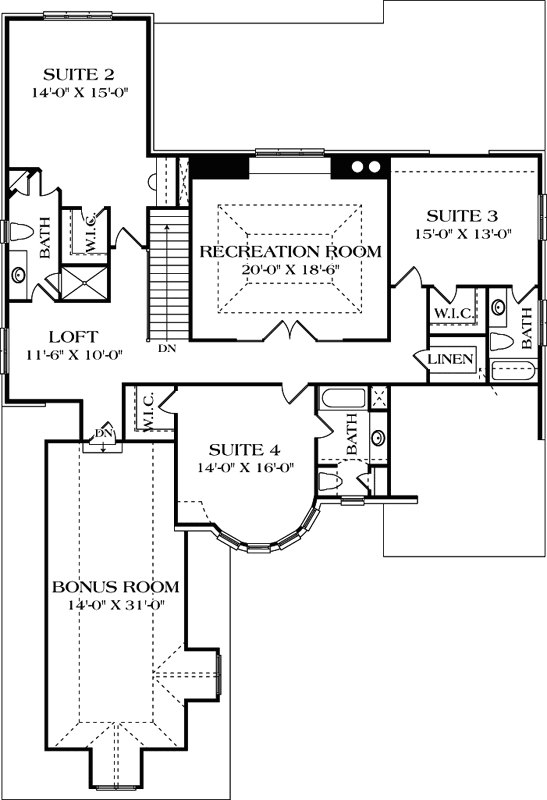 Upper/Second Floor Plan: 106-550