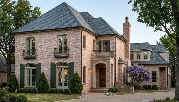 European house plans 106-551 - front exterior, 4,434 sq ft, 5 bed, 4 bath house plans | Monster House Plans