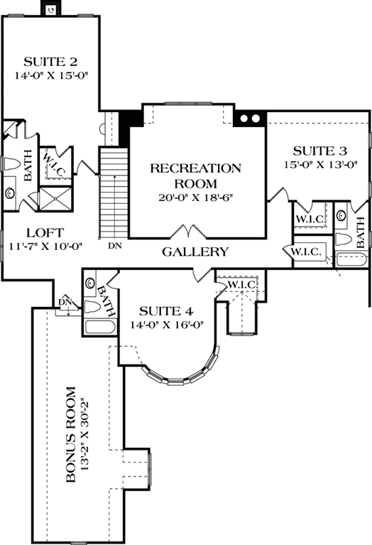 Upper/Second Floor Plan: 106-554