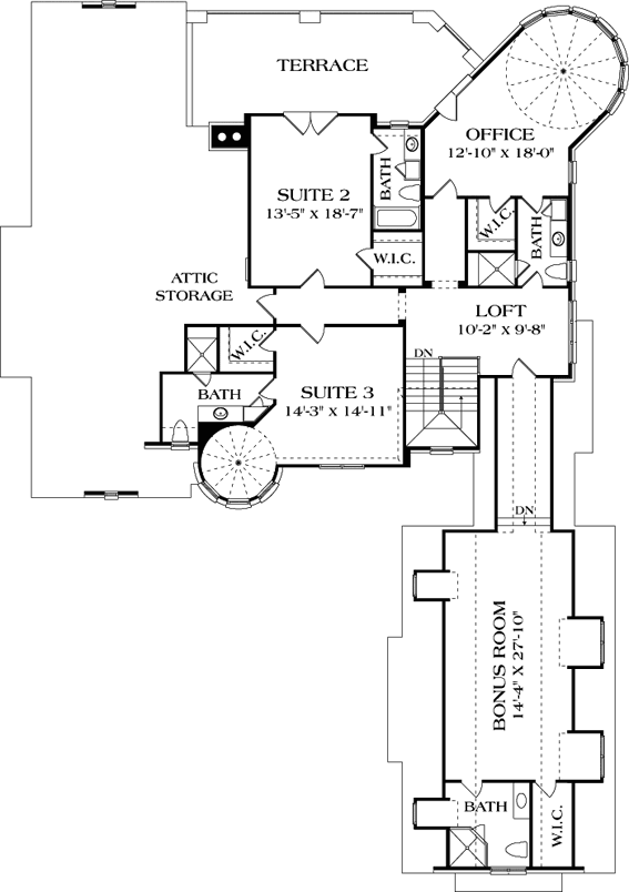 Upper/Second Floor Plan:106-555