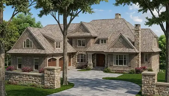 Craftsman house plans 106-559 - front exterior, 6,589 sq ft, 5 bed, 4 bath house plans | Monster House Plans