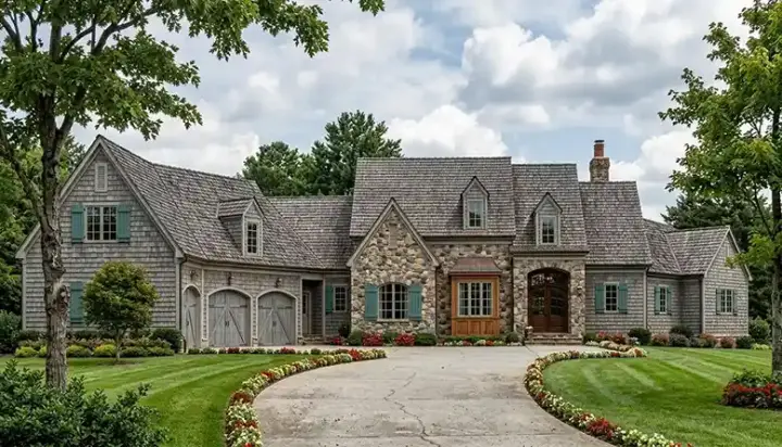 Cottage house plans 106-567 - front exterior, 5,146 sq ft, 5 bed, 4 bath house plans | Monster House Plans