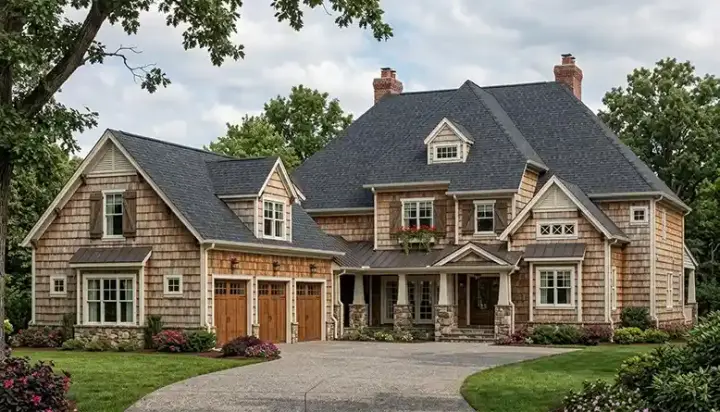 Cottage house plans 106-568 - front exterior, 5,305 sq ft, 5 bed, 5 bath house plans | Monster House Plans