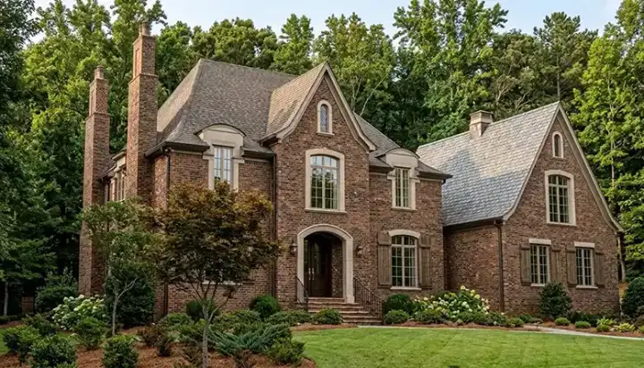 European house plans 106-570 - front exterior, 4,694 sq ft, 5 bed, 4 bath house plans | Monster House Plans
