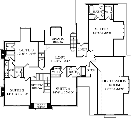 Upper/Second Floor Plan: 106-570