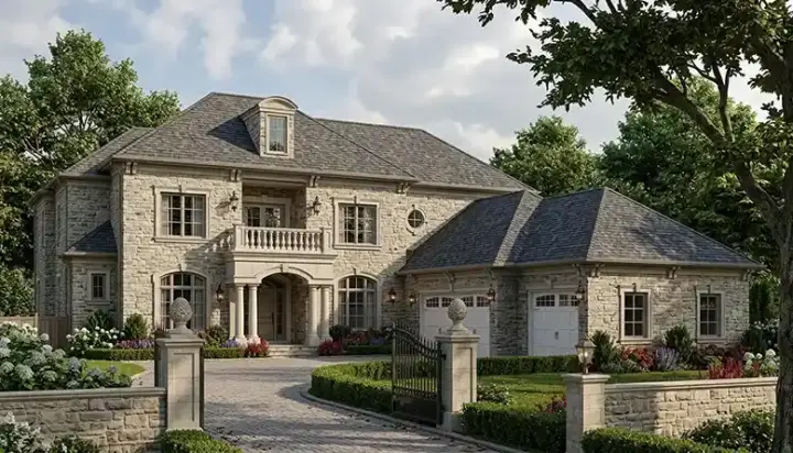 Mediterranean house plans 106-572 - front exterior, 6,695 sq ft, 5 bed, 4 bath house plans | Monster House Plans