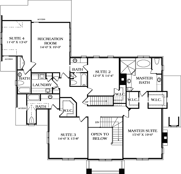 Upper/Second Floor Plan: 106-580