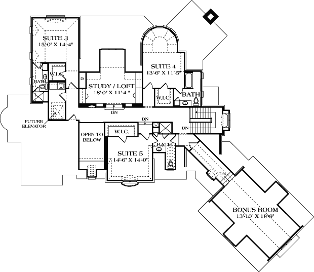 Upper/Second Floor Plan: 106-585