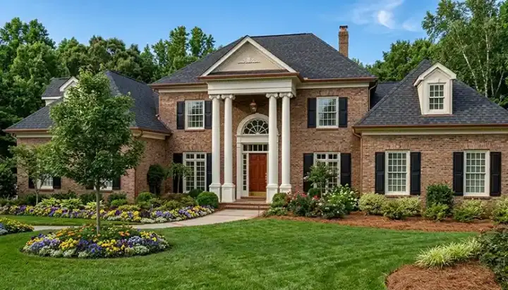 Colonial house plans 106-586 - front exterior, 4,941 sq ft, 4 bed, 4 bath house plans | Monster House Plans