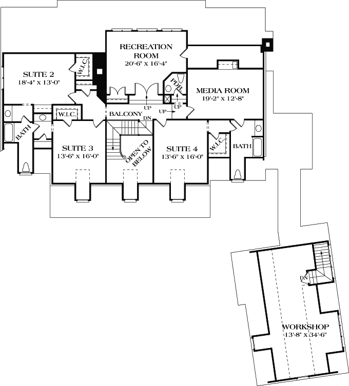 Upper/Second Floor Plan: 106-593