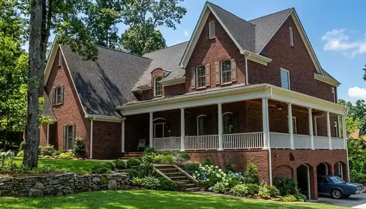Traditional house plans 106-596 - front exterior, 6,469 sq ft, 6 bed, 5 bath house plans | Monster House Plans