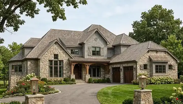 Craftsman house plans 106-597 - front exterior, 7,502 sq ft, 6 bed, 5 bath house plans | Monster House Plans