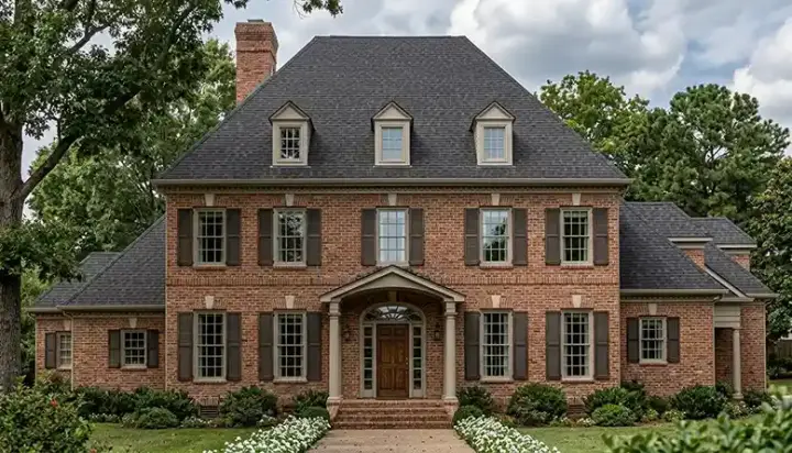 Colonial house plans 106-601 - front exterior, 5,199 sq ft, 5 bed, 5 bath house plans | Monster House Plans