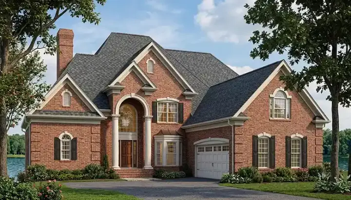 European house plans 106-602 - front exterior, 5,248 sq ft, 6 bed, 5 bath house plans | Monster House Plans