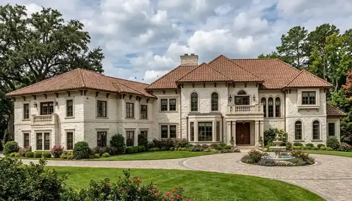 Mediterranean house plans 106-604 - front exterior, 8,143 sq ft, 6 bed, 6 bath house plans | Monster House Plans
