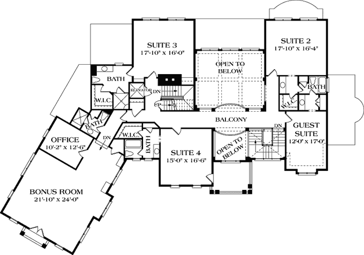 Upper/Second Floor Plan: 106-604