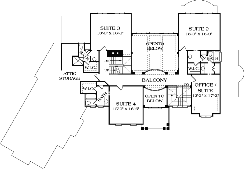 Upper/Second Floor Plan: 106-605