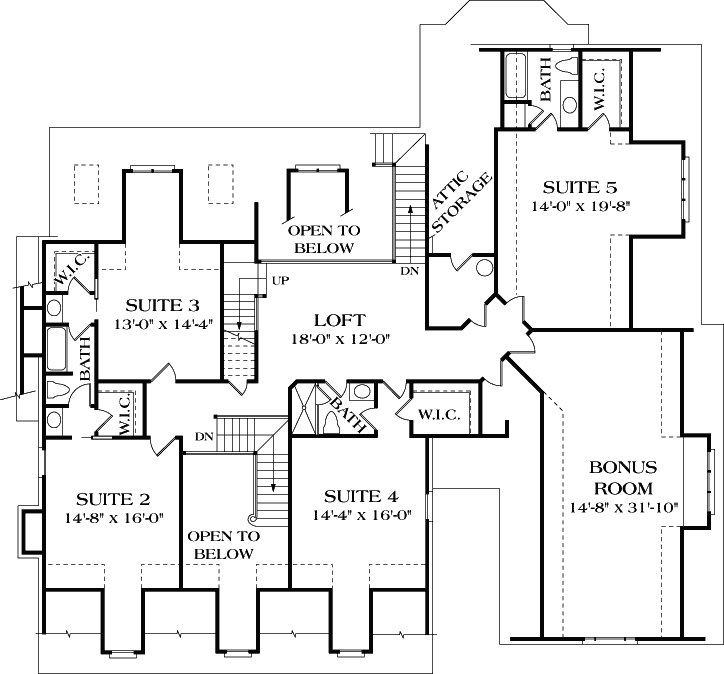 Upper/Second Floor Plan: 106-606