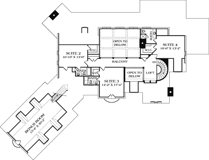 Upper/Second Floor Plan: 106-610